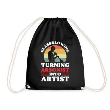 Glassblowing Turning Arsonist Into Artist Glass - Drawstring Bag - black - Front