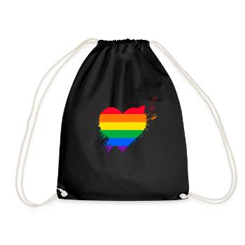 Fierté Cœur LGBTQ - Sac de sport léger - noir - Devant
