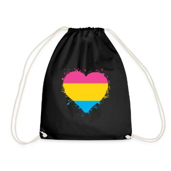 Fierté LGBTQ Coeur Pansexuel - Sac de sport léger - noir - Devant