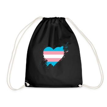 Fierté LGBTQ Cœur Transgenre - Sac de sport léger - noir - Devant