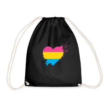 Fierté LGBTQ Coeur Pansexuel - Sac de sport léger - noir - Devant