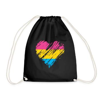 Fierté LGBTQ Coeur Pansexuel - Sac de sport léger - noir - Devant