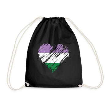 Fierté Cœur LGBTQ - Sac de sport léger - noir - Devant