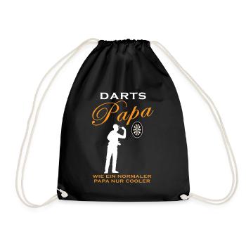 Darts Papa Spruch Dartspieler Darts Fans Geschenk - Turnbeutel - Schwarz - Vorne