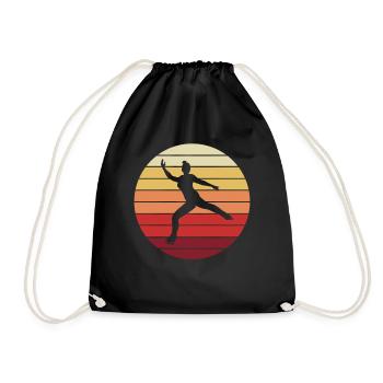 Patinage artistique Patinage sur glace Retro Vintage Cadeau - Sac de sport léger - noir - Devant