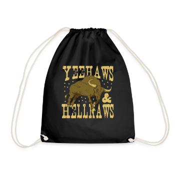 Yeehaws & Hellnaws Rodeo Bullriding - Drawstring Bag - black - Front