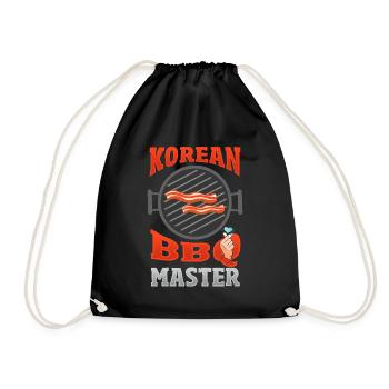 Koreanisches BBQ Barbeque Asiatisch - Turnbeutel - Schwarz - Vorne