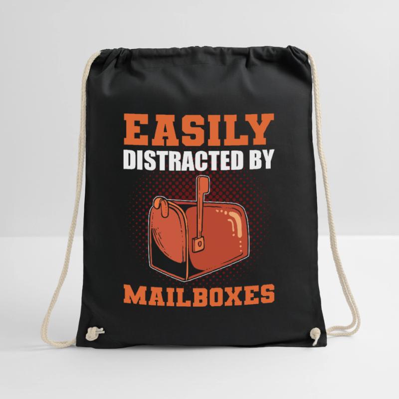 Easily Distracted By Mailboxes Postal Worker Drawstring Bag