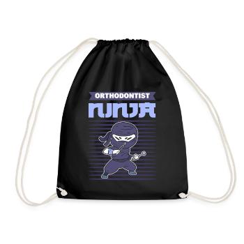 Orthodontist Ninja Orthodontists Dentist - Drawstring Bag - black - Front