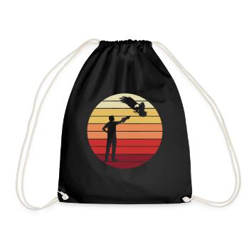 Fauconnier avec cadeau rétro de fauconnerie d’oiseau de proie - Sac de sport léger - noir - Devant