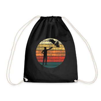 Fauconnier avec cadeau rétro de fauconnerie d’oiseau de proie - Sac de sport léger - noir - Devant