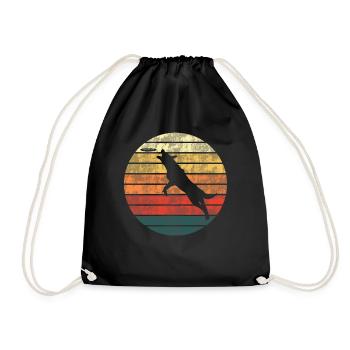 Chien de dressage de chien dresseur de chien Retro Cadeau - Sac de sport léger - noir - Devant