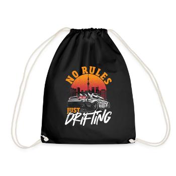 No Rules, Just Drifting Drifting Car Racing Drift - Drawstring Bag - black - Front