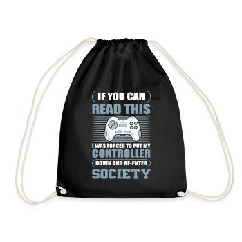 If You Can Read This I Put My Controller Down - Turnbeutel - Schwarz - Vorne