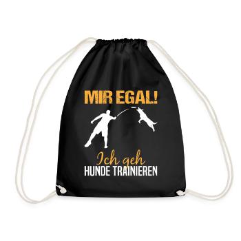 Hundetraining Hundetrainer Spruch Lustig Geschenk - Turnbeutel - Schwarz - Vorne
