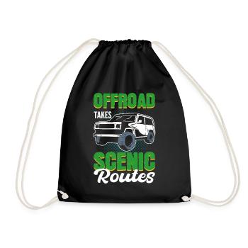 Offroad Takes Scenic Routes Offroading Off-Roading - Drawstring Bag - black - Front