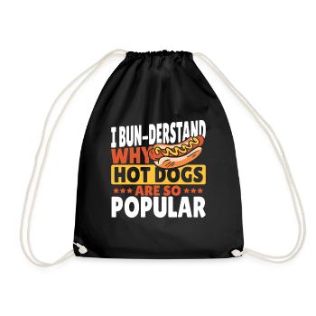 Hot dog Hotdogs Essen Burger Fast Food - Turnbeutel - Schwarz - Vorne