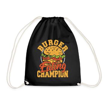 Burger Eating Champion Hamburger Fast Food Lover - Drawstring Bag - black - Front
