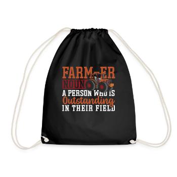 Farmer A Person Who Is Outstanding In Their Field - Drawstring Bag - black - Front