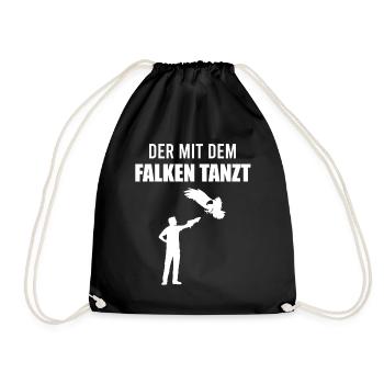 Falkner Mit Greifvogel Spruch Falknerei Geschenk - Turnbeutel - Schwarz - Vorne