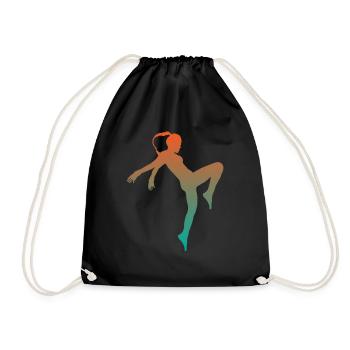 Kickboxen Kickboxerin Kampfsport Geschenk Damen - Turnbeutel - Schwarz - Vorne