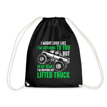 I Might Look Like I'm Listening To You Lifted - Drawstring Bag - black - Front