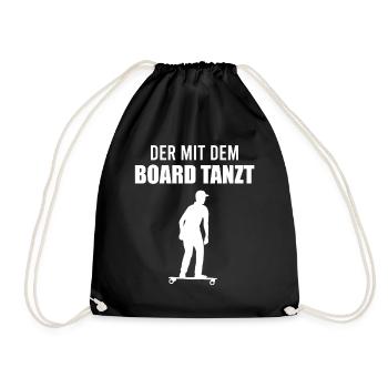 Elektro-Skateboard Spruch E-Skateboard Geschenk - Turnbeutel - Schwarz - Vorne