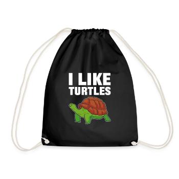 I like Turtles Sea Turtle - Drawstring Bag - black - Front