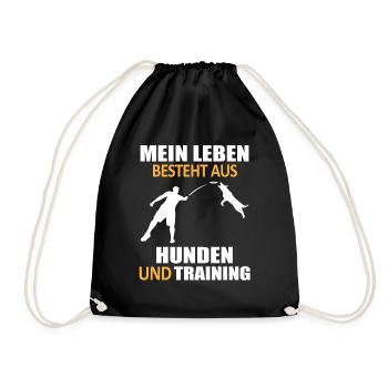 Hundetraining Hundetrainer Spruch Lustig Geschenk - Turnbeutel - Schwarz - Vorne