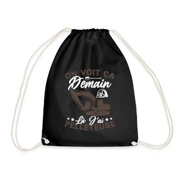 On voit ça demain là J'ai pelleteuse Humour Cadeau - Sac de sport léger - noir - Devant