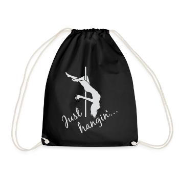 Pole fitness polnastics Just hangin - Drawstring Bag - black - Front