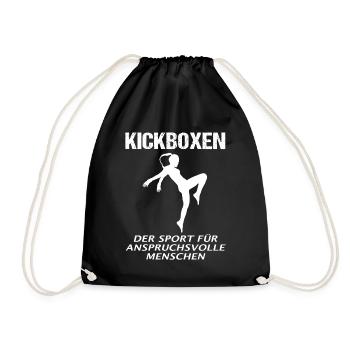 Kickboxen Kickboxerin Spruch Lustig Geschenk Damen - Turnbeutel - Schwarz - Vorne