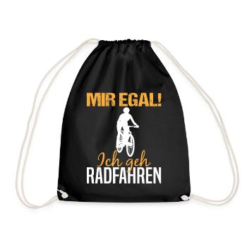 Mountainbike Fahrer Lustiger Spruch Geschenk Damen - Turnbeutel - Schwarz - Vorne
