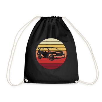 Rallye Motorsport Rennwagen Fahrer Retro Geschenk - Turnbeutel - Schwarz - Vorne