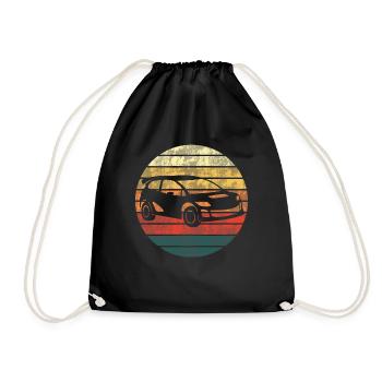 Rallye Motorsport Rennwagen Fahrer Retro Geschenk - Turnbeutel - Schwarz - Vorne