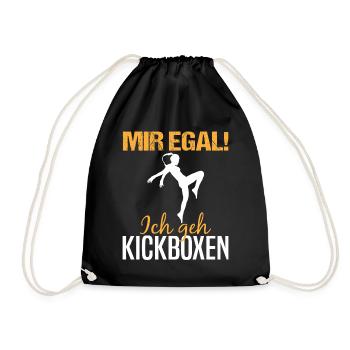 Kickboxerin Kickboxen Spruch Lustig Geschenk Damen - Turnbeutel - Schwarz - Vorne