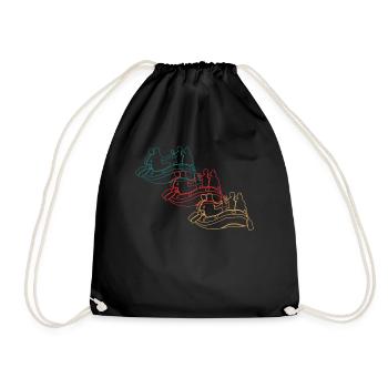 Rafting White Water Boating Retro Gift - Drawstring Bag - black - Front