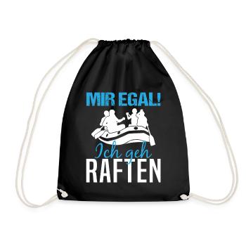 Rafting Spruch Wildwasserbootfahren Geschenk - Turnbeutel - Schwarz - Vorne