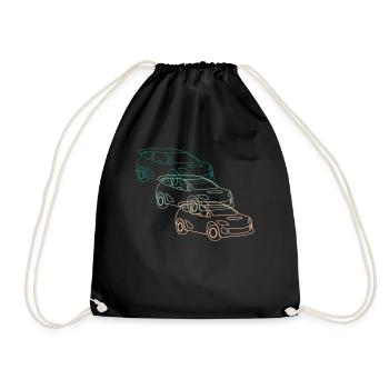 Rallye Motorsport Rennwagen Fahrer Retro Geschenk - Turnbeutel - Schwarz - Vorne