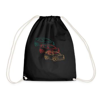 Rallye Motorsport Rennwagen Fahrer Retro Geschenk - Turnbeutel - Schwarz - Vorne