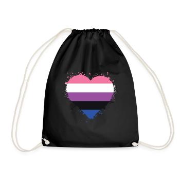 Pride LGBTQ. Aussage - Turnbeutel - Schwarz - Vorne