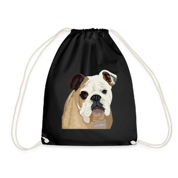 British Bulldog vector illustration - Drawstring Bag - black - Front