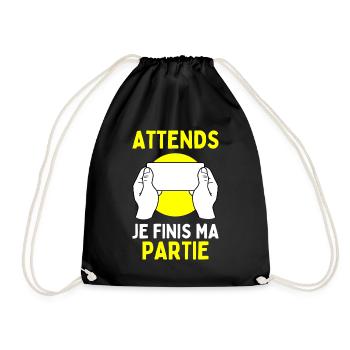 Attends Je Finis Ma Partie Jeux Vidéos Geek Gamer - Sac de sport léger - noir - Devant