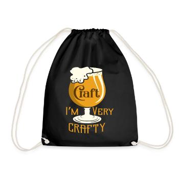Craft beer funny design - I'm very crafty - Drawstring Bag - black - Front