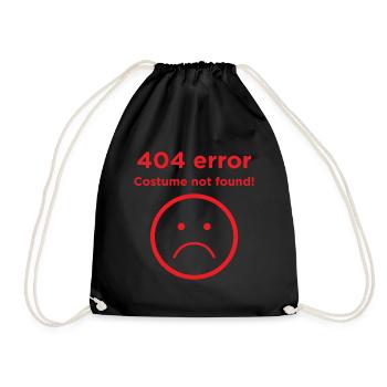404 error costume not found - Drawstring Bag - black - Front