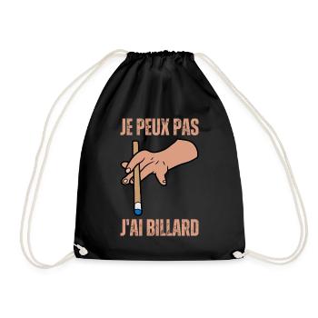 J'Peux Pas J'ai Billard Boules Snooker 8 Ball Pool - Sac de sport léger - noir - Devant