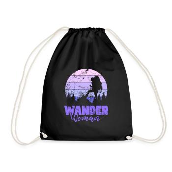Wander Women in Nature - Drawstring Bag - black - Front