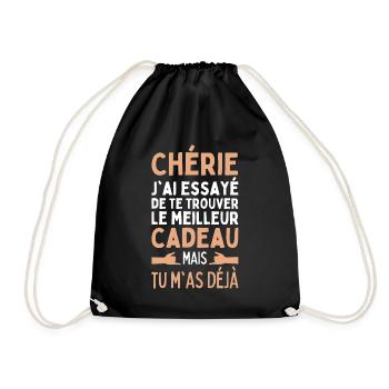 Chérie J'ai Essayé De Trouver Le Meilleur Cadeau - Sac de sport léger - noir - Devant