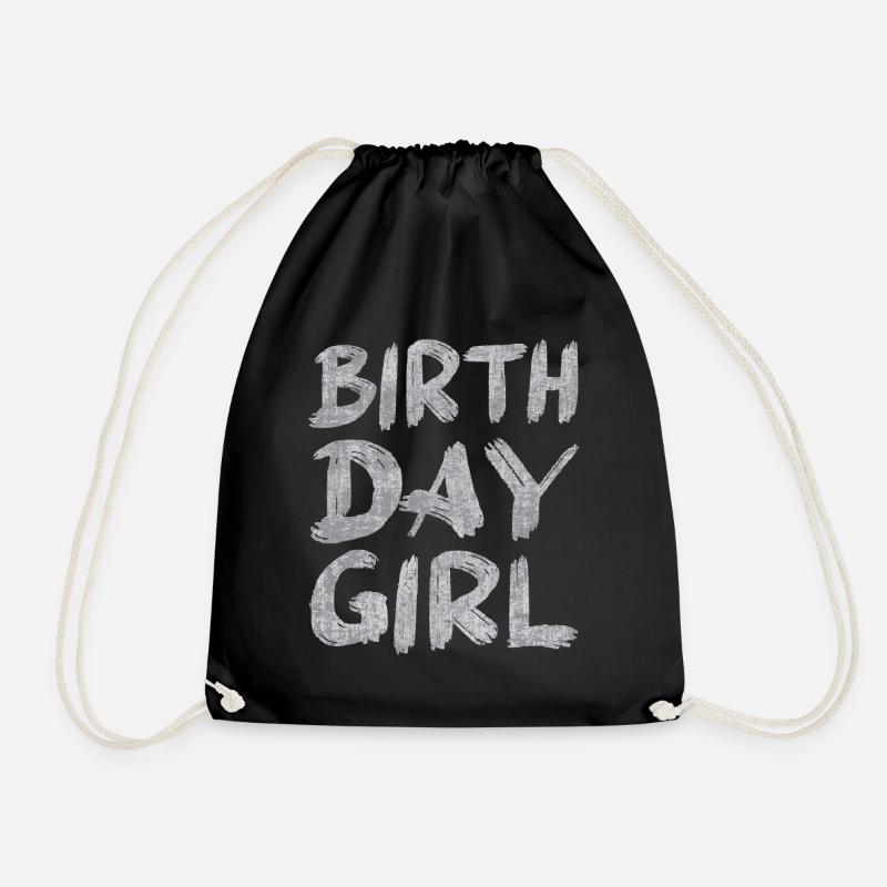 birthday girl - Drawstring Bag - black