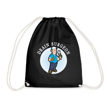 Drain Surgeon - plumbing shirt - Drawstring Bag - black - Front
